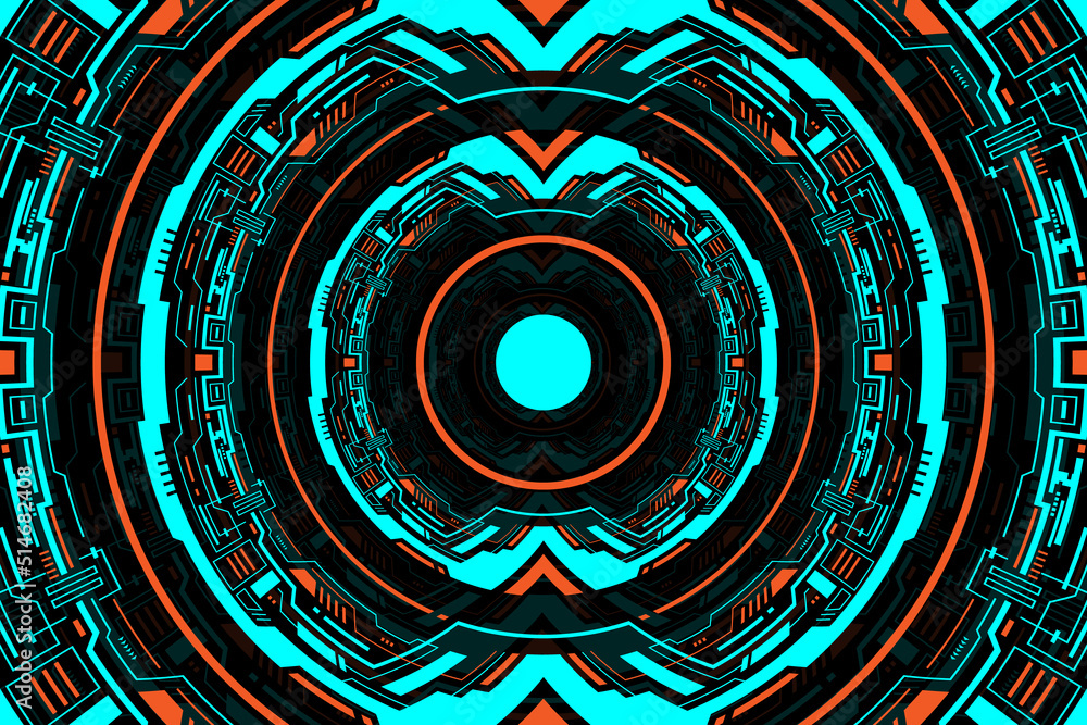 Aufkleber circle pattern geometric shape abstract technology futuristic hud vector modern design for digital m