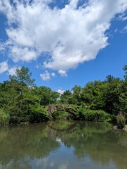 river, bridge and clouds