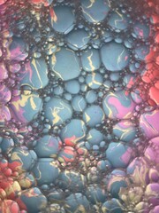 Bubbles with swirling colors