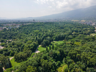 Fototapeta premium Aerial view of South Park in city of Sofia, Bulgaria