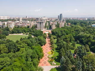 Aerial view of South Park in city of Sofia, Bulgaria