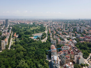 Aerial view of South Park in city of Sofia, Bulgaria