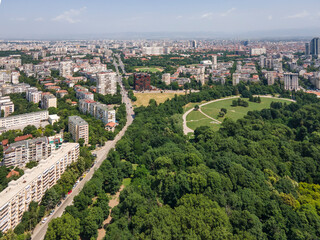 Obraz premium Aerial view of South Park in city of Sofia, Bulgaria