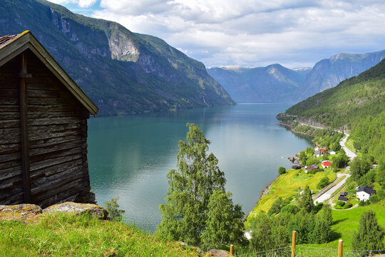 Breathtaking fjords and mountain landscape view from Otternes, Norway, Europe