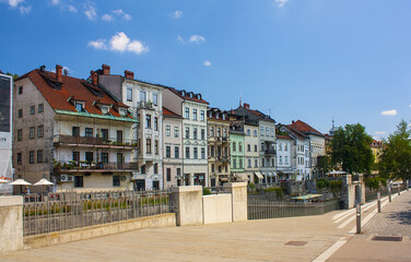 Old buildings in Ljubljana, Slovenia	
