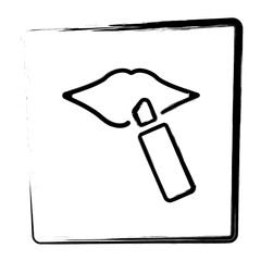 makeup, brush strokes framed, vector illustration.