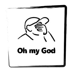 omg, framed brush strokes, vector illustration.