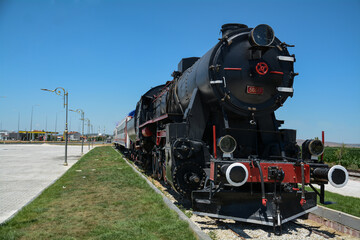 Naklejka premium Passenger wagon Train With Steam Locomotive No 56517