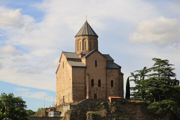 Fototapeta na wymiar Metekhi Church Church of the assumption of the blessed virgin Mary in Tbilisi