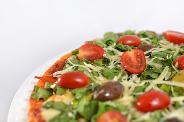 Pizza casera vegetariana. Menú Italiano. Pizza muzzarella