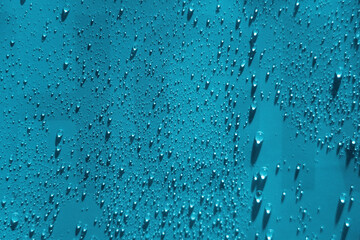 Water drop pattern. Drop splash water pattern. Selective focus. Droplet splash rain texture.