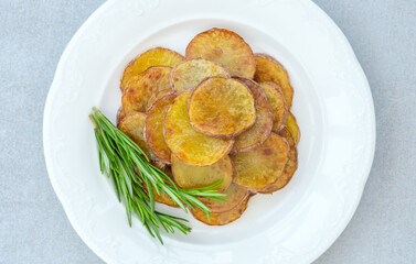 Portion of fried potatoes