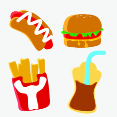 fast food set for retaurant menu