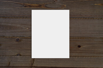 8.5x11 Stationery Mockup on Wood with Clipping Path