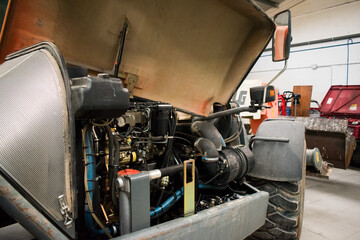 Repairing a car in the garage