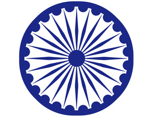 Ashok Chakra vector flag of India sheild. Bright Stamp with the symbol of India.