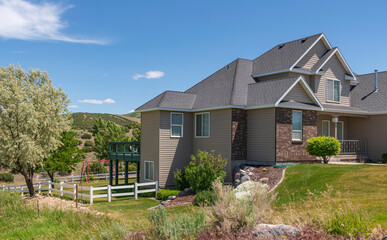 Modern residence in suburb Pocatello Idaho state.