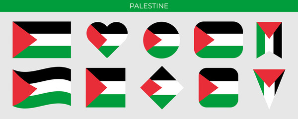 Palestine flag icon set vector illustration. Design template