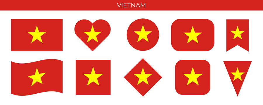 Vietnam flag icon set vector illustration. Design template