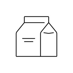 Package icon with milk, juice or another product. Vector illustration in outline style