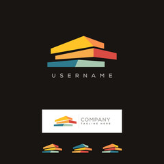 New Modern Colorful Real Estate Building Abstract Logo, , Building, Construction Working Industry concept Icon. Residential Contractor, General Contractor and Commercial Office Property business logos