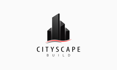 Modern real estate logo design concept. Design for residence, building, apartment and city landscape.