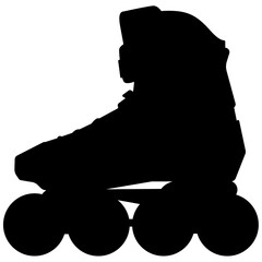 Inline skates, Roller Freeskate, Freestyle Slalom Rollerblad. realistic silhouette - obrazy, fototapety, plakaty