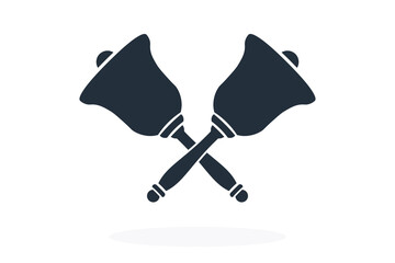 Two handbells. Simple icon. Flat style element for graphic design. Vector EPS10 illustration.