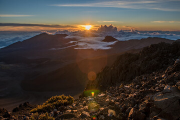 Sunrise over the crater of Mount Haleakala, Maui, HI. © Acker