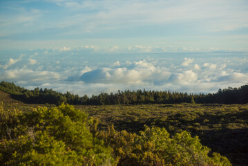 Fototapeta na wymiar Morning views of Maui from the top of Mount Haleakala, Maui, HI.