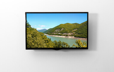 TV monitor on the wall