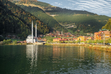 Autumn view of the Uzungol resort town in Trabzon province, Eastern Turkey