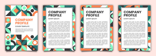 Geometric mosaic pattern proposal company profile template