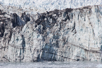 Tidewater Glacier with ribbons of earth throughout