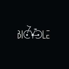 Creative Professional Trendy and Minimal Bicycle Logo Design in Black and White Color, Bicycle Icon Logo in Editable Vector Format