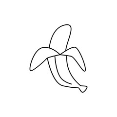 Fototapeta premium Banana icon in line style icon, isolated on white background