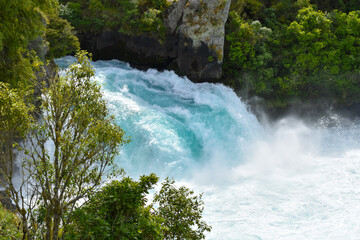 Fototapeta na wymiar Pictures of Huka Falls during the day in New Zeland