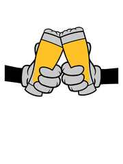 2 Freunde Anstoßen Bierglas 