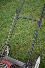 Handle on a Push Lawn Mower