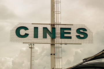 sign in the city cinema