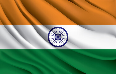 india national flag waving realistic vector illustration