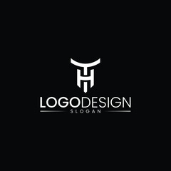 Minimalist modern line art letter HT logo, alphabet letters monogram icon logo HT or TH vector logo © BluedesignFx