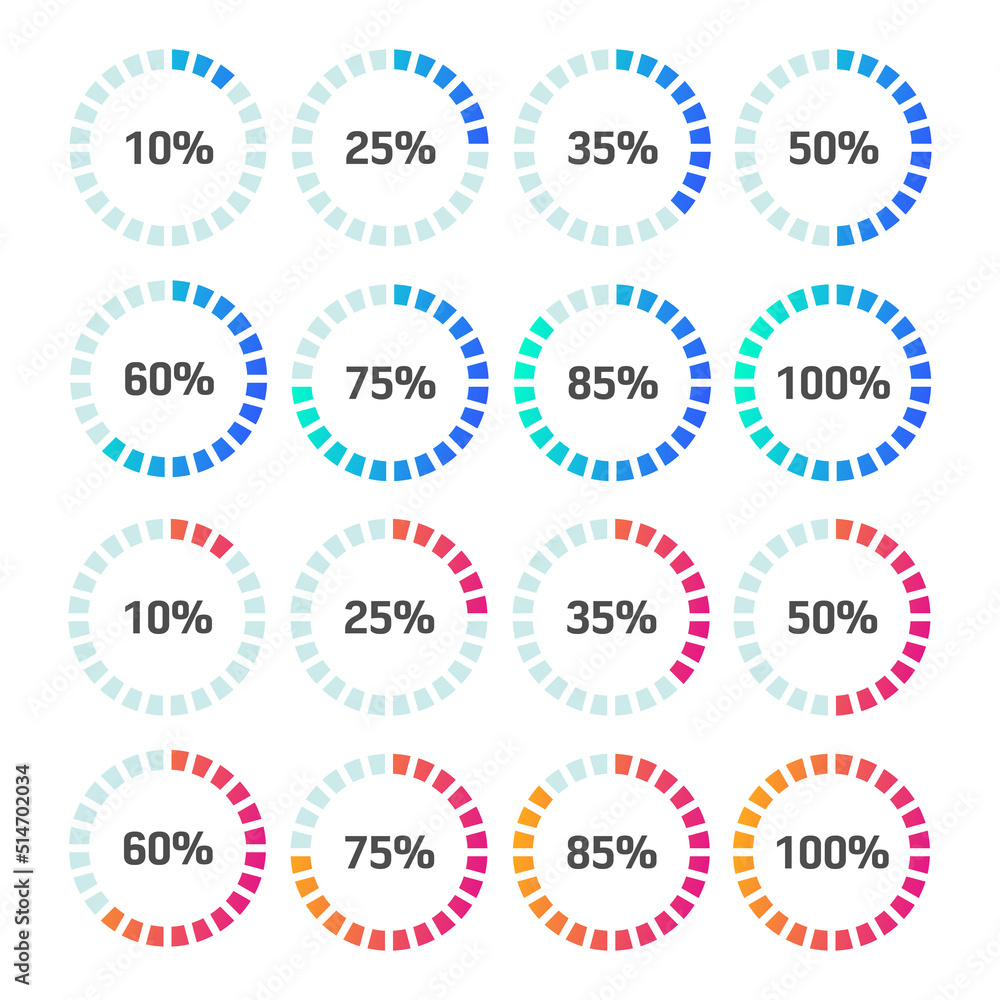 Poster circle loading and progress bars collection set