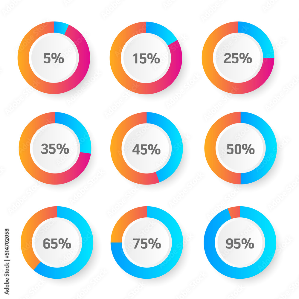 Poster circle loading and progress bars collection set