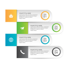 Steps business data visualization timeline process infographic template design with icons