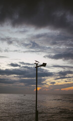 Obraz premium a sollar cell at sunrise