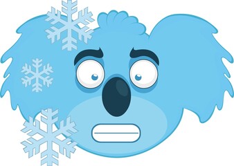 Vector illustration of the face of a frozen cartoon koala bear © sebastian
