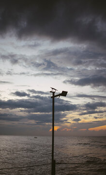 a sollar cell at sunrise