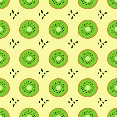 Kiwi seamless pattern for fabric print, textile. Flat illustration