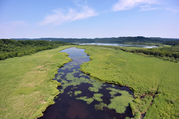 空から見る夏の塘路湖（北海道・標茶町 ）
